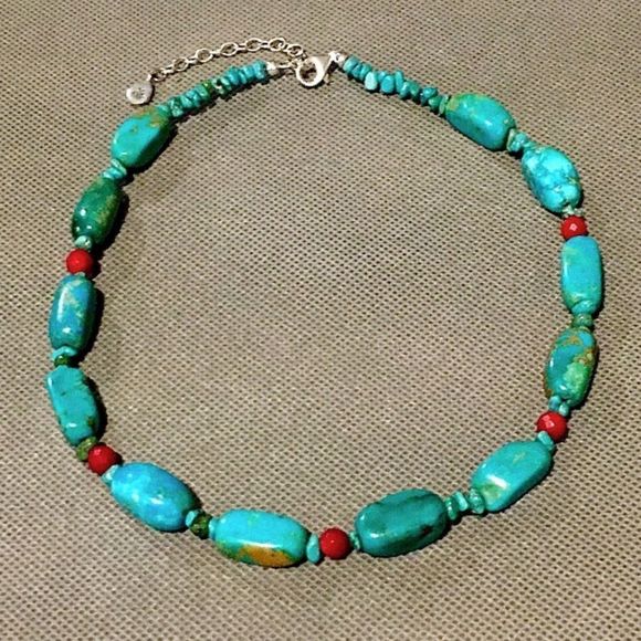 BARSE Sterling Silver Turquoise Semiprecious Necklace NWOT - Picture 6 of 13